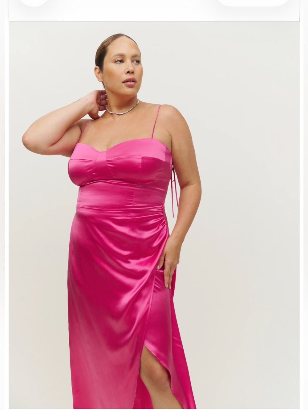 Reformation Marguerite Silk Dress in Flambe